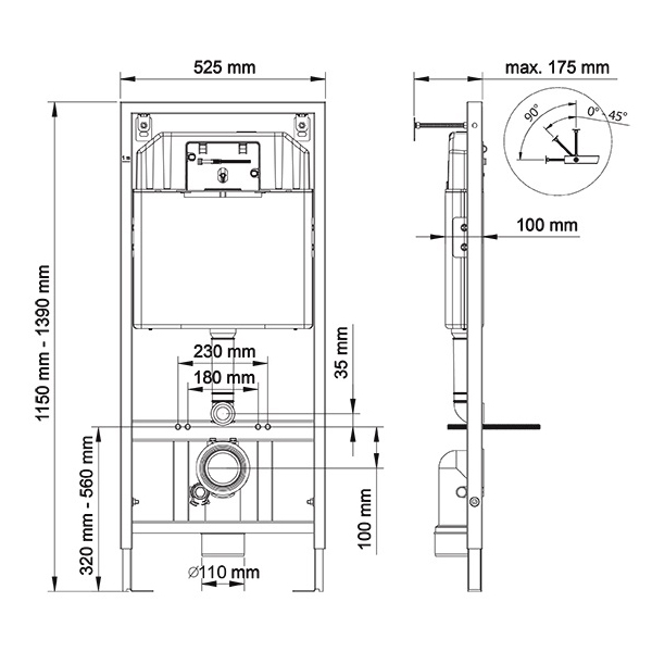 Комплект Berges 043231 унитаза Ego Rimless с сиденьем микролифт и инсталляции Novum 525 с кнопкой L3 хром глянцевый