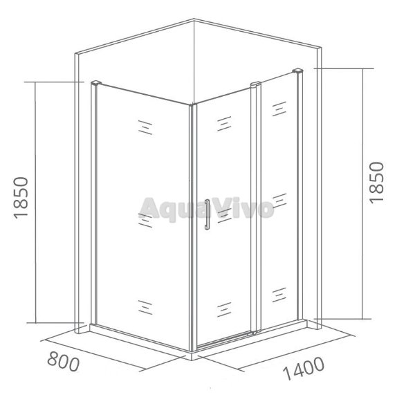 Душевой уголок Good Door Latte WTW+SP-C-WE 140x80, стекло прозрачное, профиль белый - фото 1