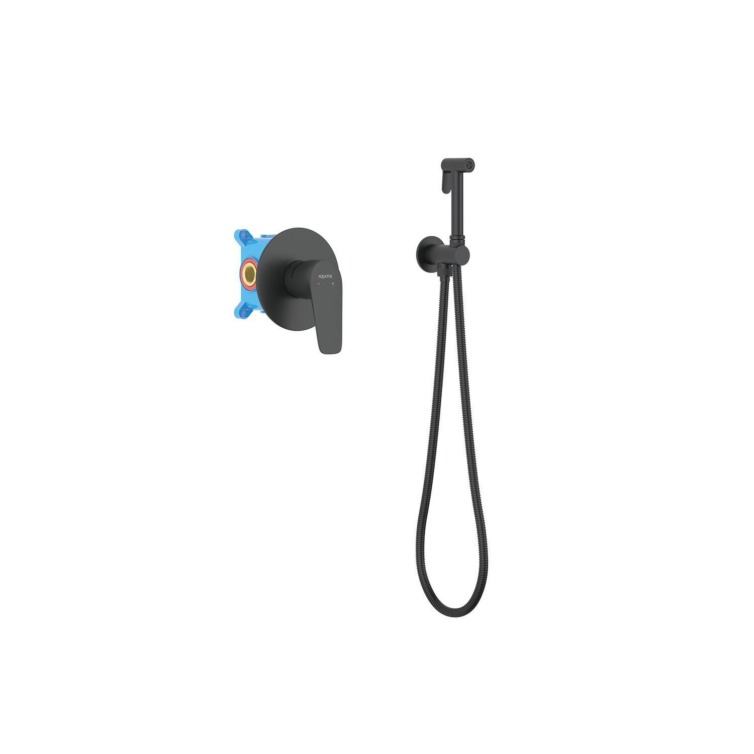 Гигиенический душ Акватек Бетта AQ1119MB, со встраиваемым смесителем, цвет черный матовый