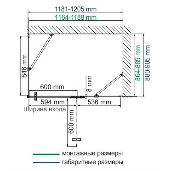 Душевой уголок WasserKRAFT Aller White WasserSchutz 10H07RW 120x90 правый, стекло прозрачное, профиль серебристый