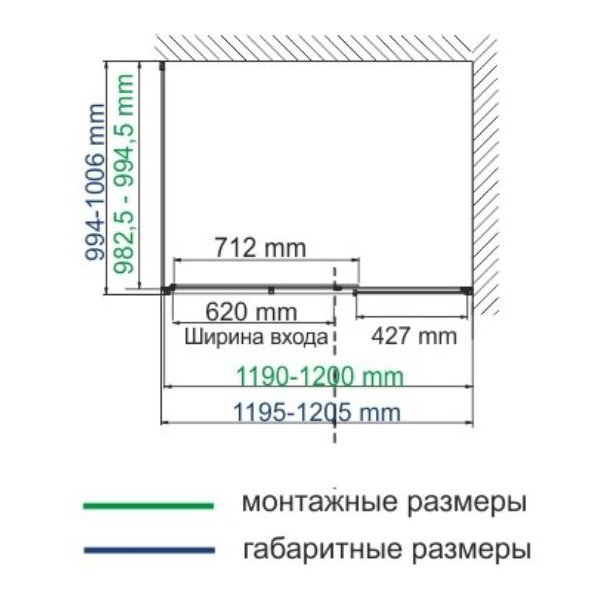 Душевой уголок WasserKRAFT Elbe WasserSchutz 74P10 120x100, стекло прозрачное, профиль черный