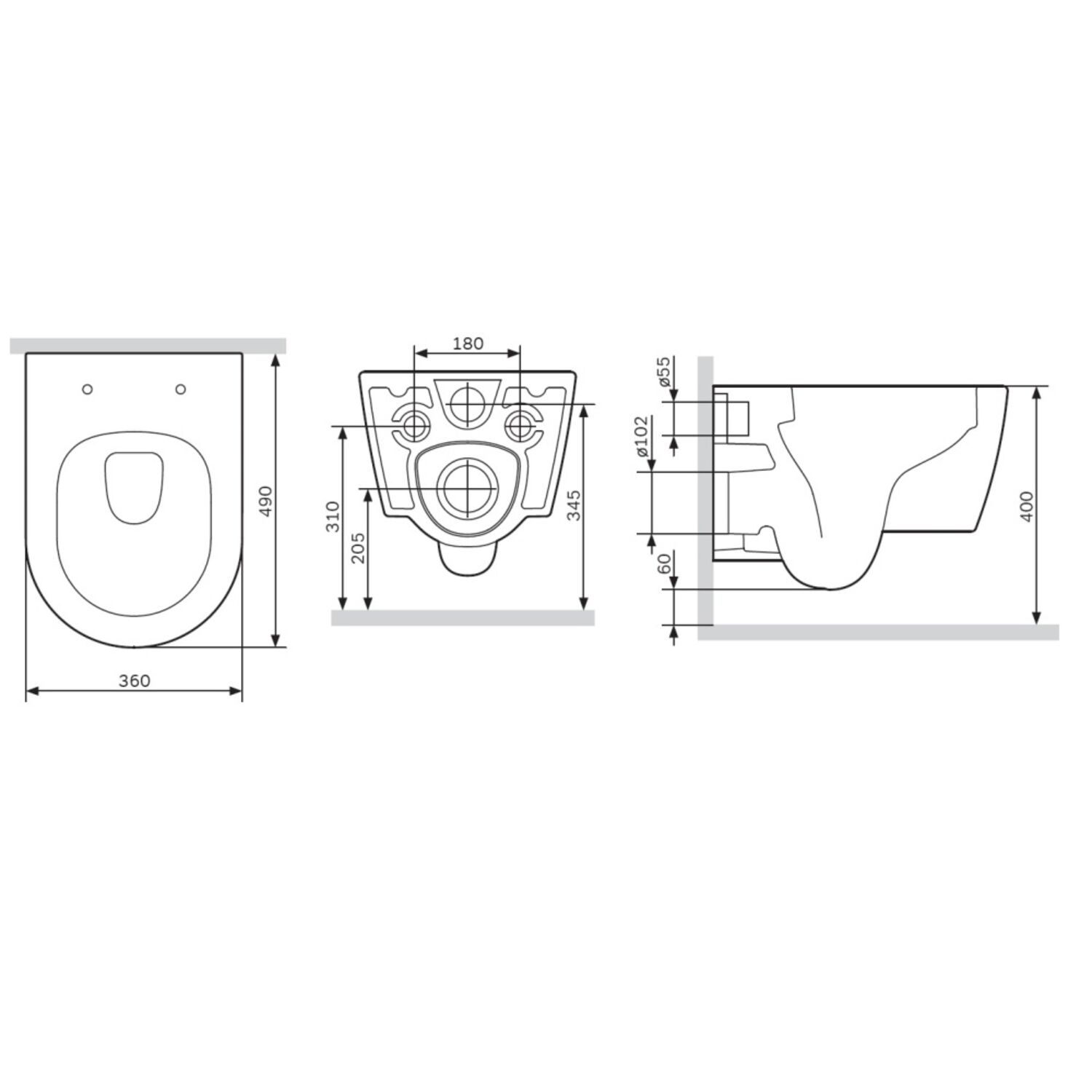 Унитаз AM.PM Func FlashClean C8F1700MWSC подвесной, безободковый, с сиденьем микролифт, цвет белый матовый