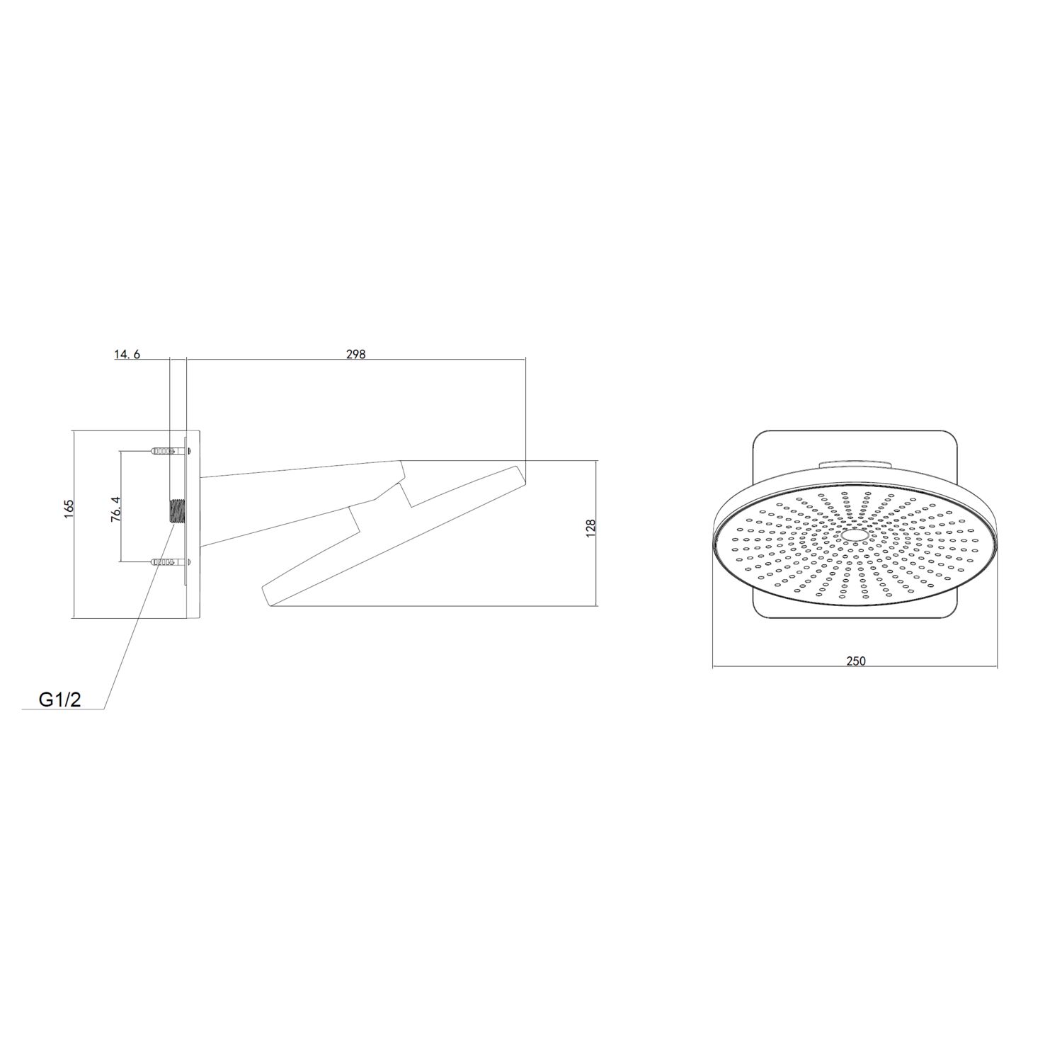 Верхний душ Vincea Inspire VSHD-3I5CMB, 30x30 см, цвет черный - фото 1