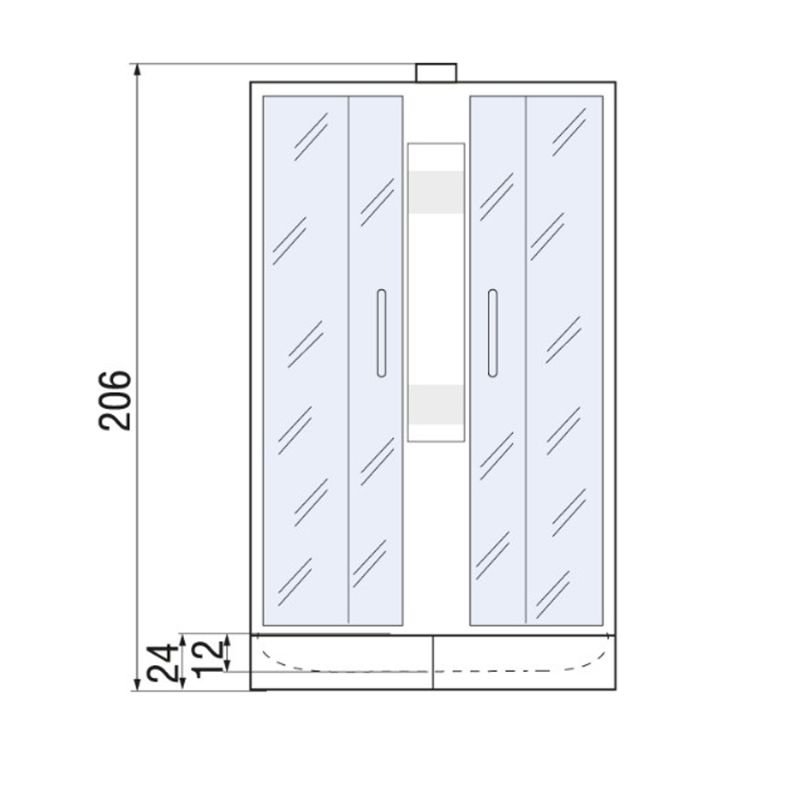 Душевая кабина River Nara Б/К 90/80/24 МТ R 90x80, правая, стекло матовое, профиль хром матовый, без крыши