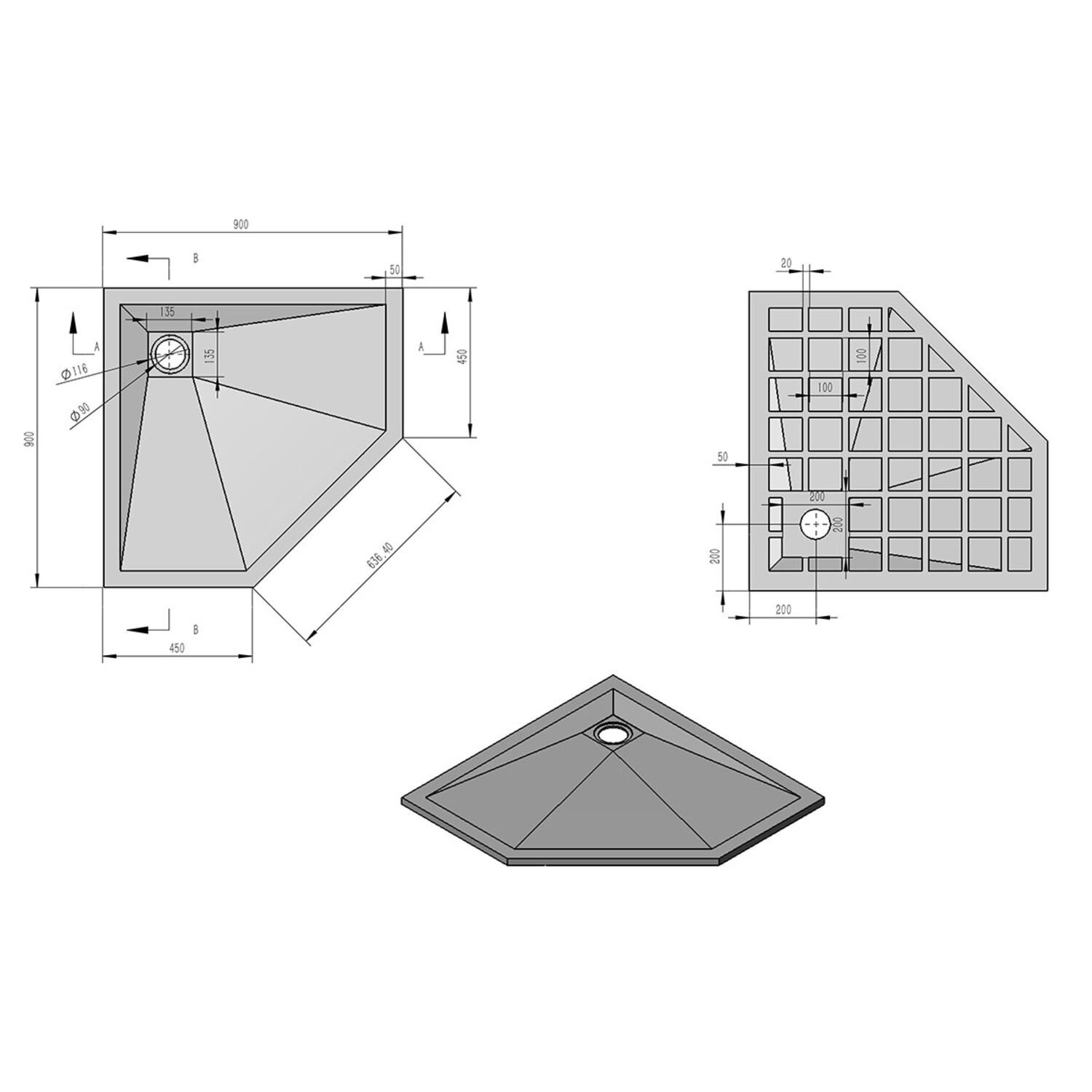 Поддон для душа Vincea VST-4SP9090W 90x90, искусственный камень, цвет белый матовый