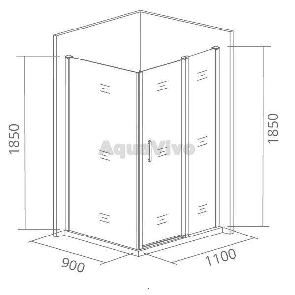 Душевой уголок Good Door Mokka WTW+SP-C-WE 110x90, стекло прозрачное, профиль белый - фото 1