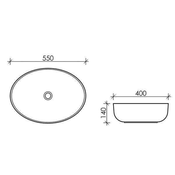 Раковина Ceramica Nova Element CN5002 накладная, 55x40 см, цвет белый - фото 1