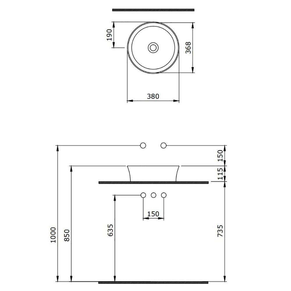 Раковина Berges Ego SL 181021 накладная, 38x38 см, цвет антрацит матовый - фото 1