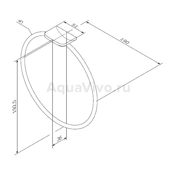 Полотенцедержатель AM.PM Inspire 2.0 A50A34400, кольцо