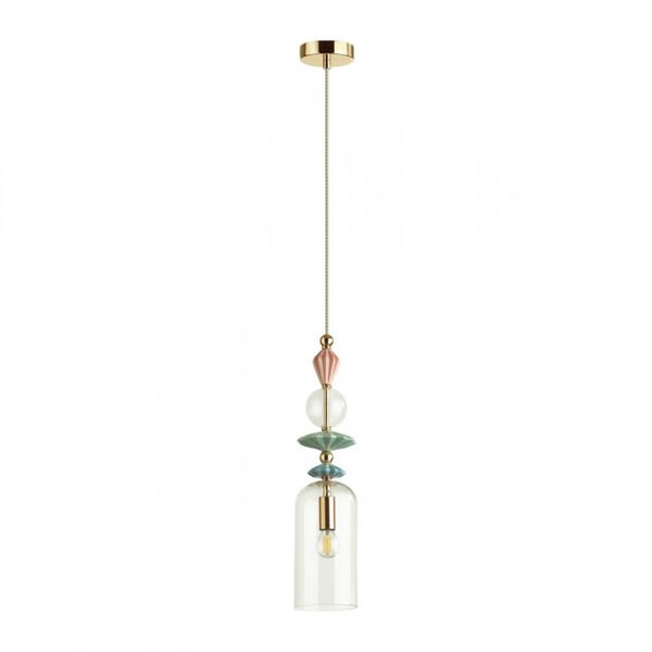 Подвесной светильник Odeon Light Bizet 4855/1, арматура золото, плафон стекло прозрачное