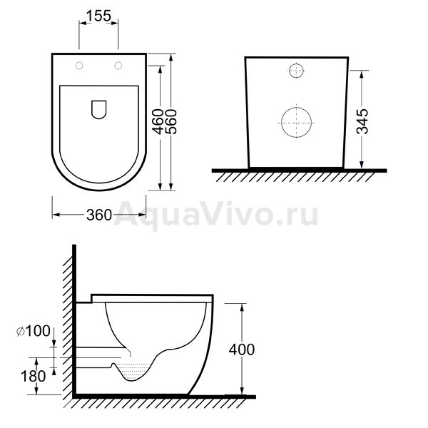 Унитаз Ceramica Nova Mia CN1810 приставной, безободковый, с сиденьем микролифт