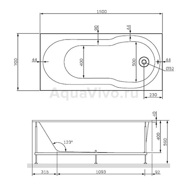 Акриловая ванна AM.PM X-Joy A0 150x70, цвет белый