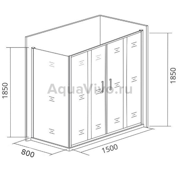 Душевой уголок Good Door Latte WTW-TD+SP-G-WE 150x80, стекло грейп, профиль белый - фото 1