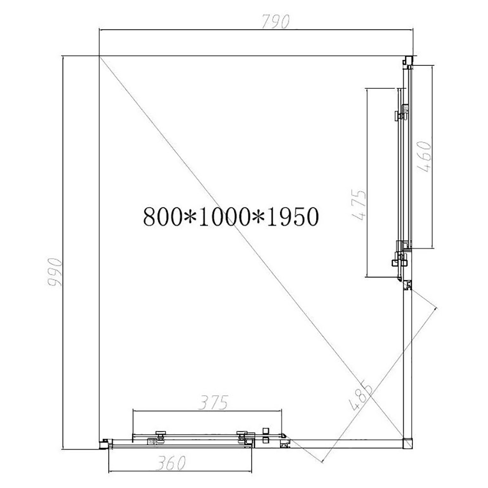 Душевой уголок Vincea Slim-N VSS-2SN 100x80, стекло прозрачное, профиль хром