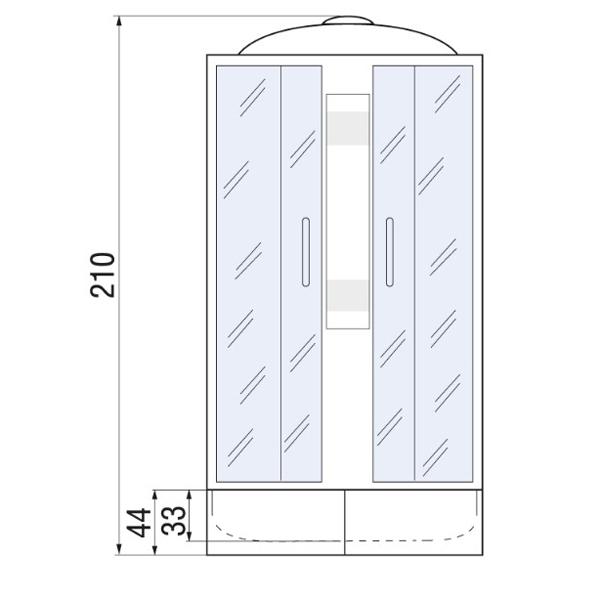 Душевая кабина River Nara Light 90/44 МТ 90x90, стекло матовое, профиль хром матовый, с крышей