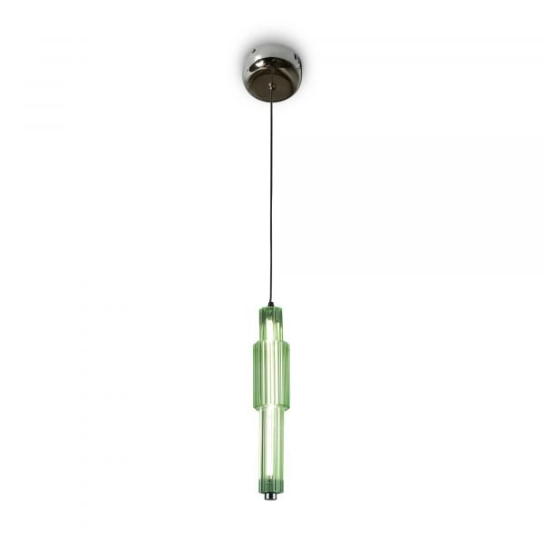 Подвесной светильник Maytoni Verticale MOD308PL-L9GN3K, арматура зеленая, плафон стекло зеленое