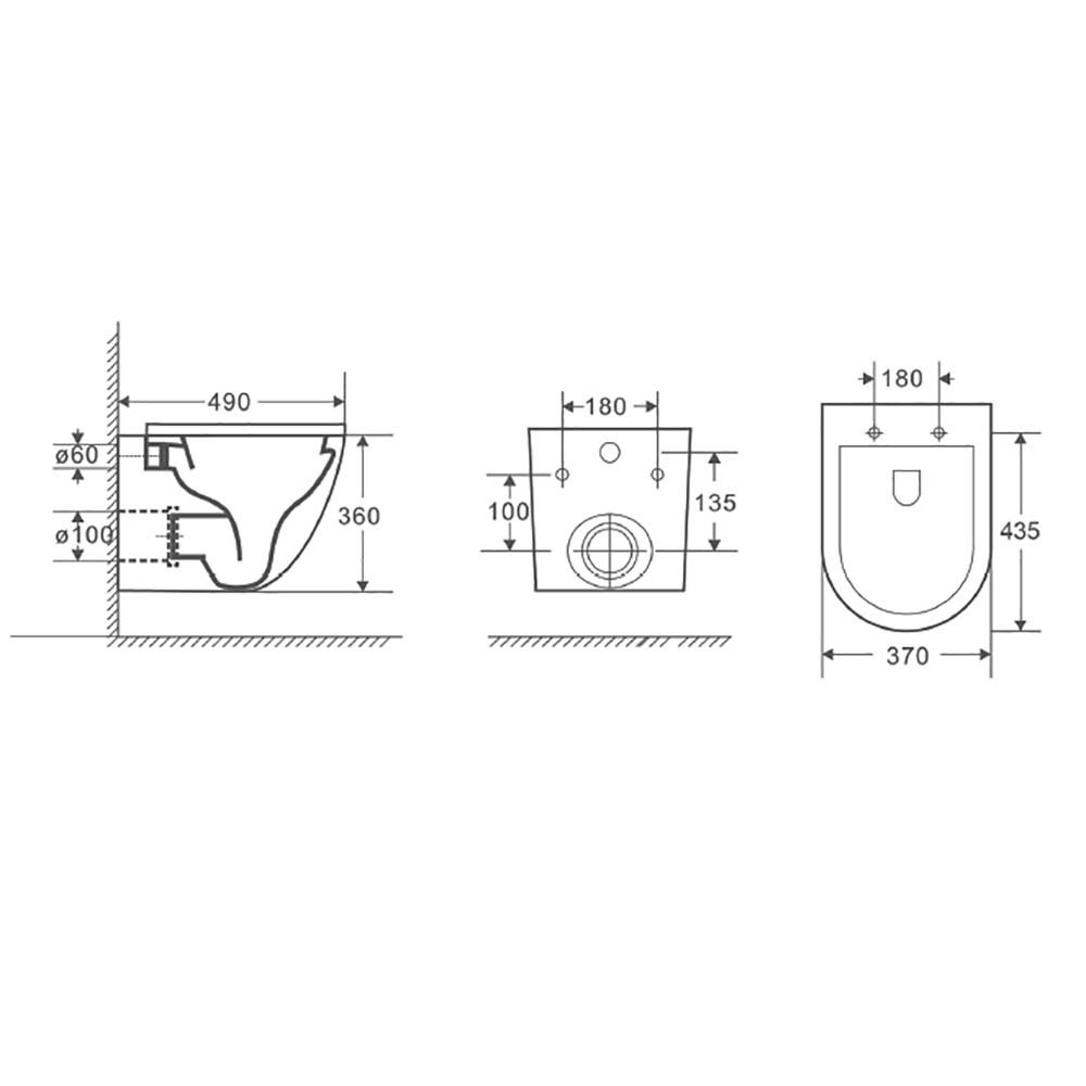 Унитаз D&K Matrix DT1396016 подвесной, безободковый, с сиденьем микролифт, цвет белый