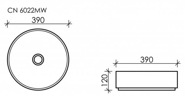 Раковина Ceramica Nova Element CN6022MW накладная, 39x39 см, цвет белый матовый - фото 1