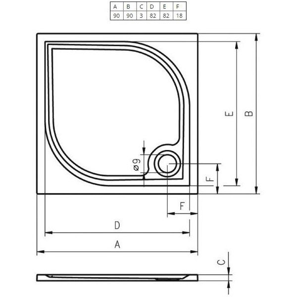 Поддон для душа Riho Kolping 90x90, литьевой мрамор, цвет белый