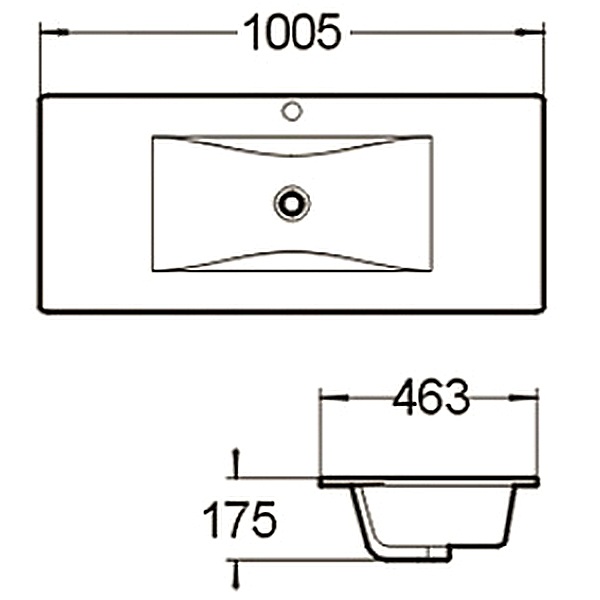 Раковина SantiLine SL-2102(100) встраиваемая, 101x46 см, цвет белый - фото 1