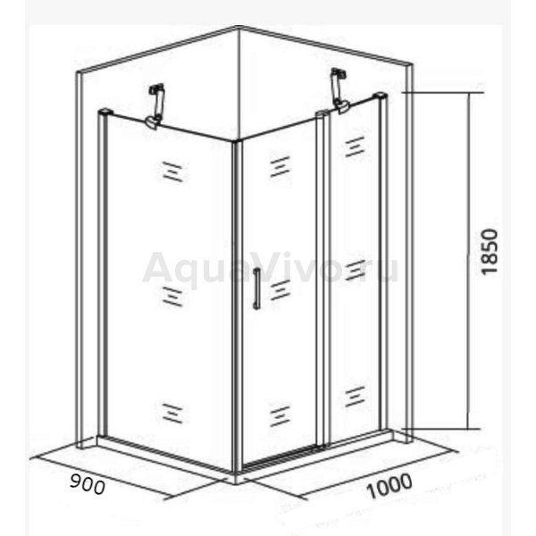 Душевой уголок Good Door Fantasy WTW+SP-F-CH 100x90, рисунок фэнтази, профиль хром - фото 1