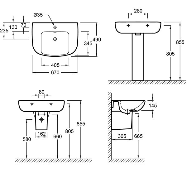 Раковина Jacob Delafon Odeon Up E4754C-00, керамика, 67x49 см, цвет белый