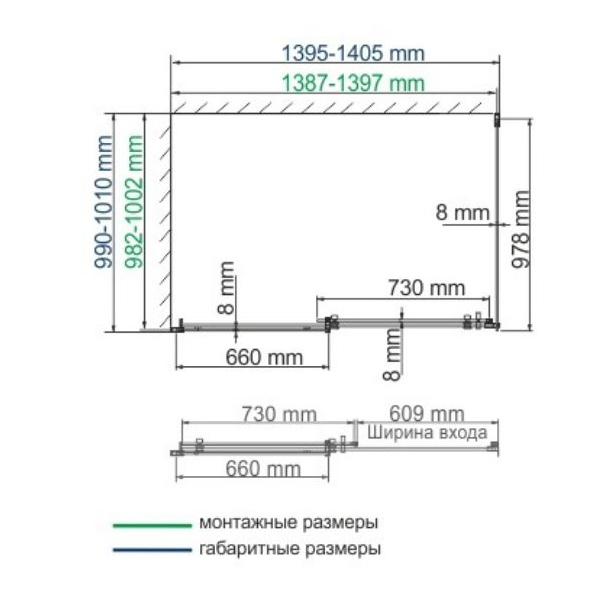 Душевой уголок WasserKRAFT Dinkel WasserSchutz 58R37 140x100, стекло прозрачное, профиль серебристый - фото 1