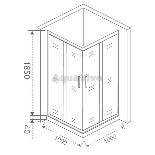 Душевой уголок Good Door Latte CR-100-G-WE 100х100, стекло грейп, профиль белый