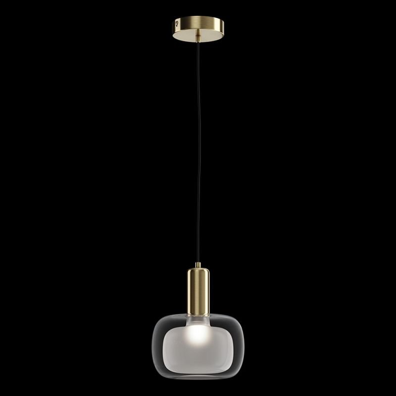 Подвесной светильник Maytoni Vision MOD411PL-01G, арматура золото, плафон стекло прозрачное, 18х18 см - фото 1