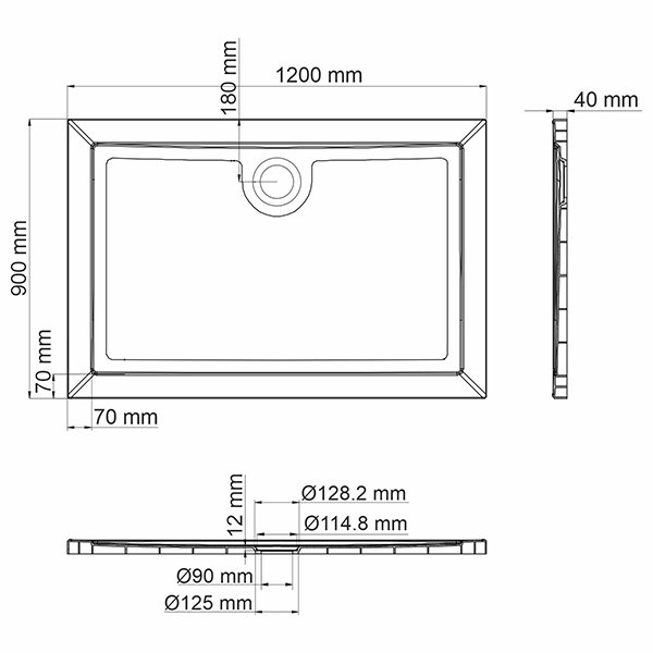 Поддон для душа WasserKRAFT Salm 27T07 120x90, стеклопластик (SMC), цвет белый - фото 1