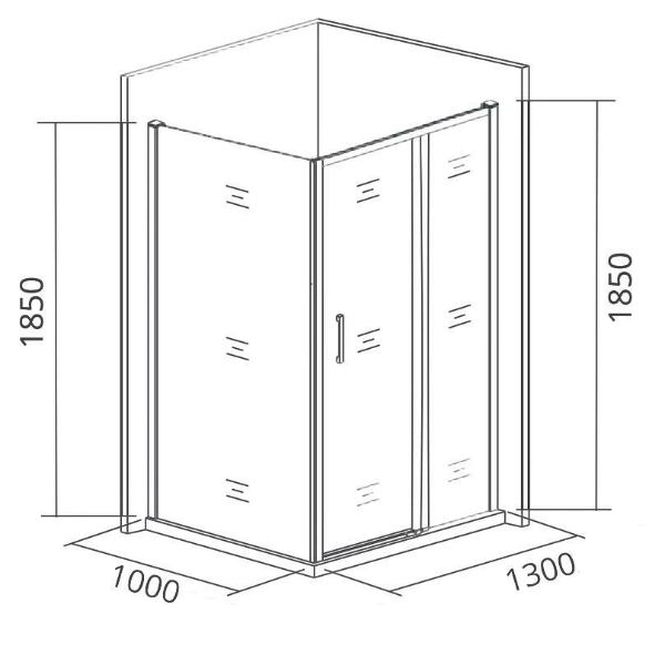 Душевой уголок Good Door Latte WTW+SP-C-WE 130x100, стекло прозрачное, профиль белый - фото 1