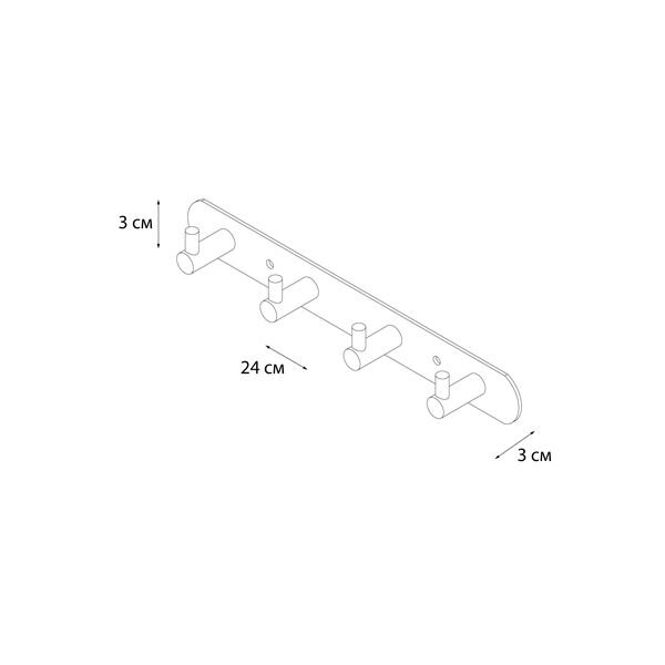 Крючок Fixsen Hotel FX-31005-4, планка на 4 крючка, 24 см - фото 1