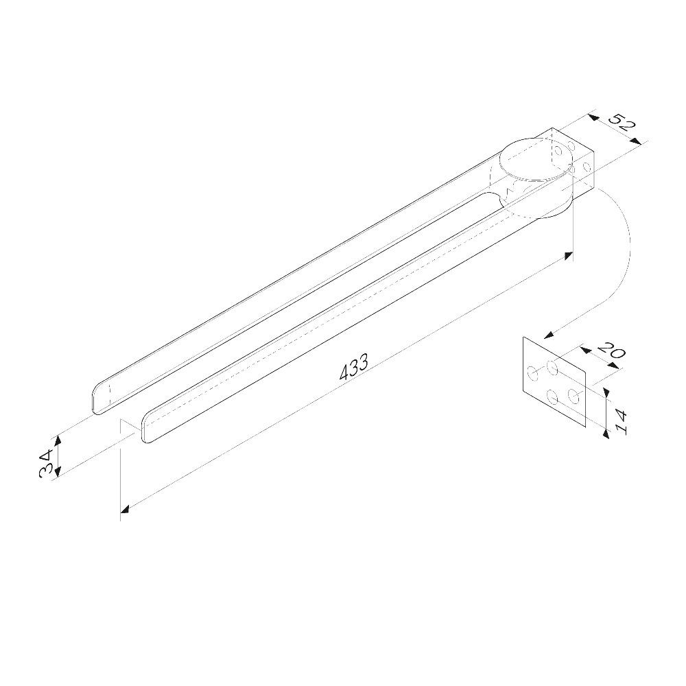 Полотенцедержатель AM.PM Inspire 2.0 A50A32622, двойной, цвет черный