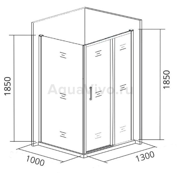 Душевой уголок Good Door Latte WTW+SP-G-WE 130x100, стекло грейп, профиль белый - фото 1