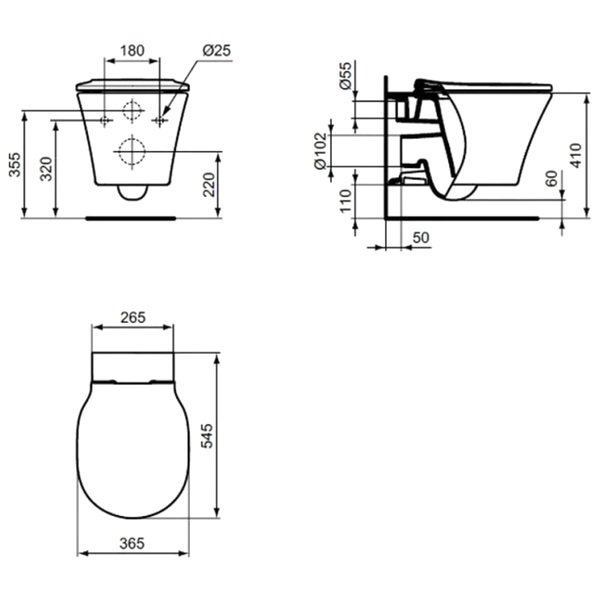 Комплект Ideal Standard R031001 подвесного унитаза Connect Air AquaBlade с сиденьем микролифт и инсталляции Prosys Frame 120 M с кнопкой Oleas M1 хром, цвет евро белый