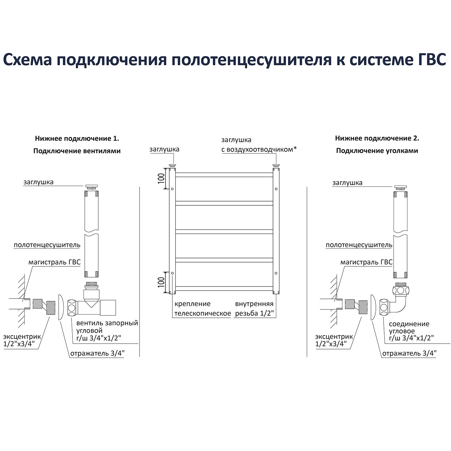 Полотенцесушитель Акватек Лира П16 50х110 водяной, цвет черный муар - фото 1