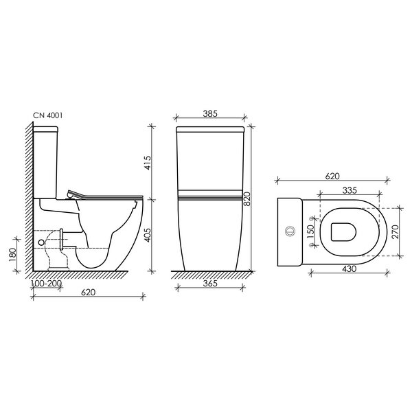 Унитаз Ceramica Nova Balearica Metropol Rimless CN4001 напольный, безободковый, с сиденьем микролифт, цвет белый