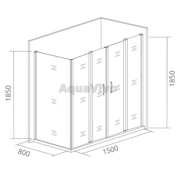 Душевой уголок Good Door Infinity WTW-TD+SP-G-CH 150x80, стекло грейп, профиль хром - фото 1