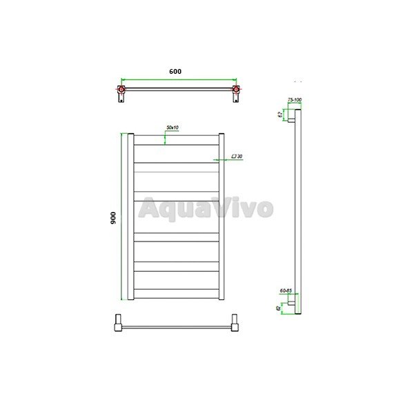 Полотенцесушитель Grota Brezza 63х90 электрический