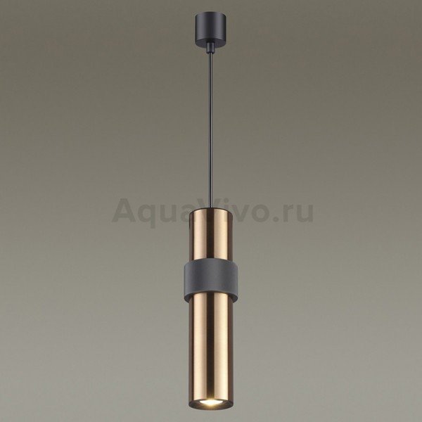 Подвесной светильник Odeon Light Afra 4739/5L, арматура черная, плафон металл золото / черный, 8х184 см - фото 1