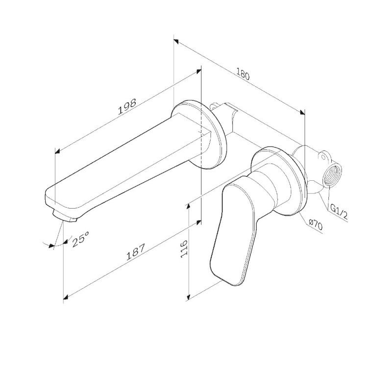 Смеситель AM.PM X-Joy F85A72600 для раковины, встраиваемый, цвет хром