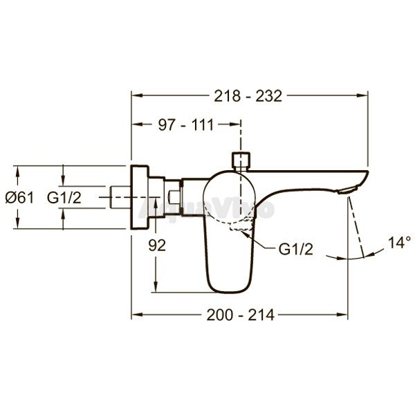 Смеситель Jacob Delafon Aleo E72282-CP для ванны с душем