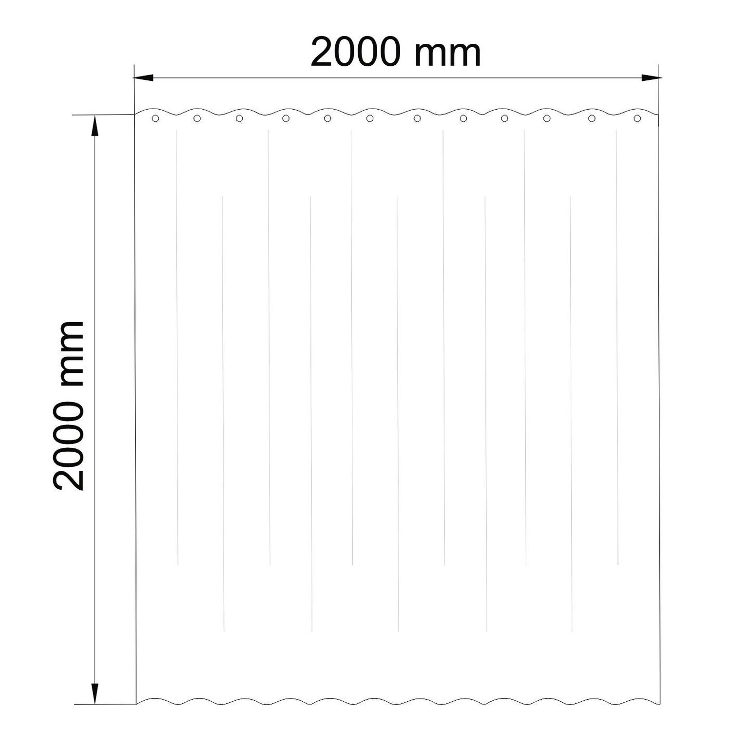 Штора для ванной WasserKRAFT Nau SC-77102, 200x200, цвет белый / черный