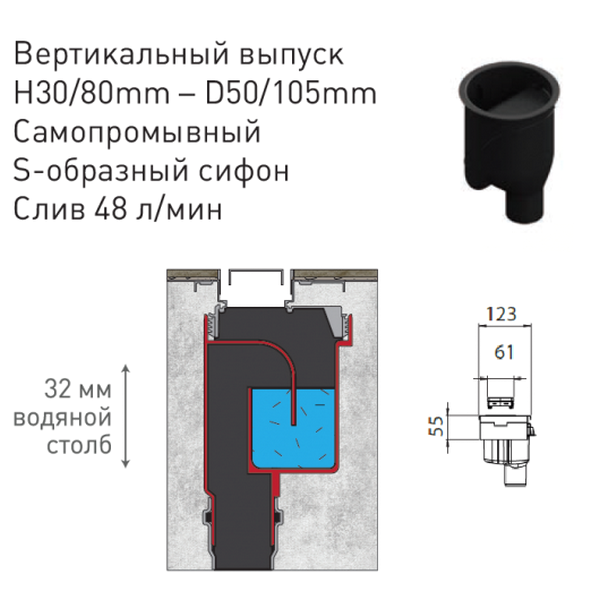 Душевой лоток Berges В1 Keramik 090017 с решеткой 60x6 см, прямой выпуск, цвет матовый хром