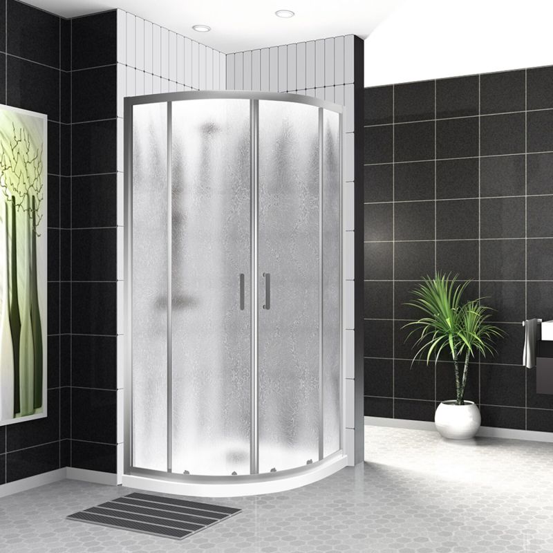 Душевой уголок BelBagno Uno-195 R-2-100-CH-CR 100x100, стекло матовое рифленое, профиль хром