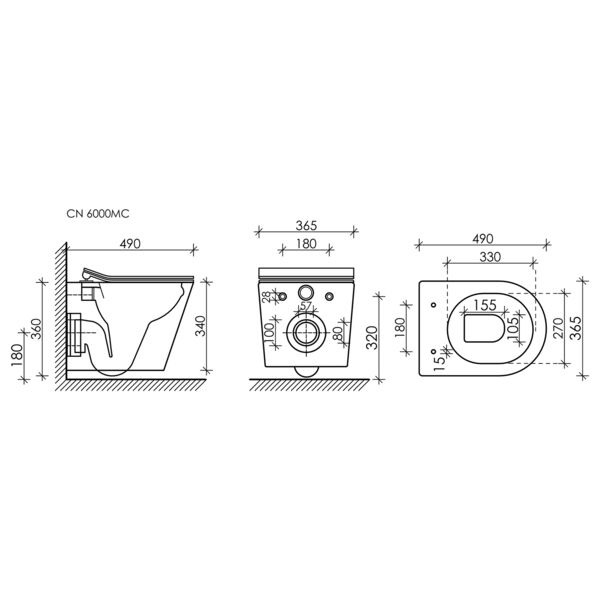 Унитаз Ceramica Nova Balearica Rimless CN6000MC подвесной, безободковый, с сиденьем микролифт, цвет капучино матовый