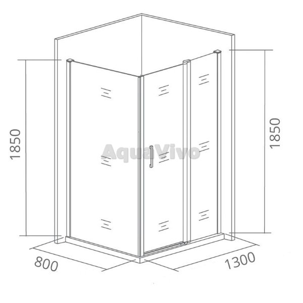 Душевой уголок Good Door Latte WTW+SP-C-WE 130x80, стекло прозрачное, профиль белый - фото 1