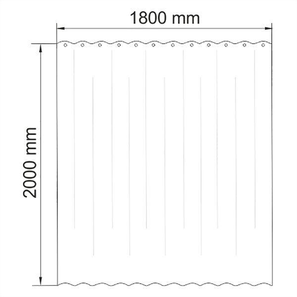 Штора для ванной WasserKRAFT Isar SC-73101, 180x200, цвет белый / черный