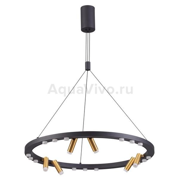 Подвесная люстра Odeon Light Beveren 3918/63L, арматура цвет черный, плафон/абажур металл, цвет желтый