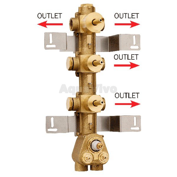 Скрытая часть Bossini 4 Outlets Z030271000 для термостата HighFlow, с девиатором - фото 1